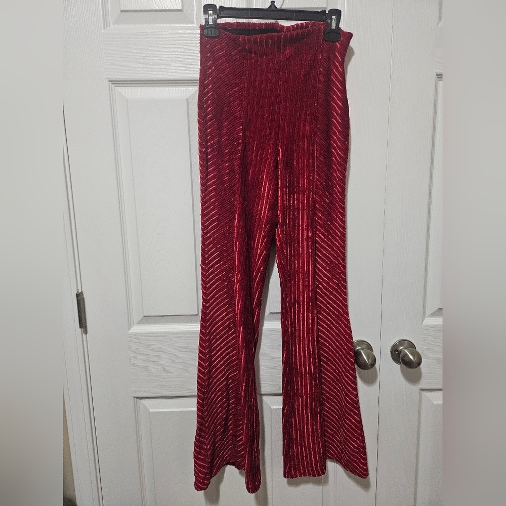 Free People Ribbed Velvet Flare Pants S